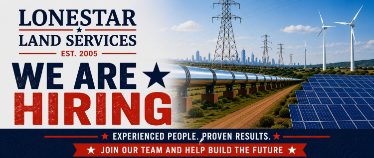 Lonestar Land Services is hiring for remote Permitting - Right of Way Agent